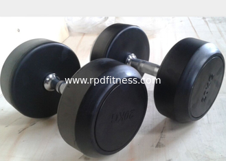 China Environmental Rubber Coated Dumbbells / Durable Gym Fitness Accessories supplier