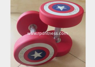 China Popular Gym Fitness Dumbbell America Captain Design With PU / Steel Material supplier