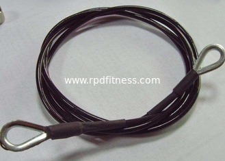 China Black Gym Wire Rope 1/4 Inch Outer Diameter For Gym Equipment Assembly supplier