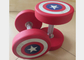 Popular Gym Fitness Dumbbell America Captain Design With PU / Steel Material supplier